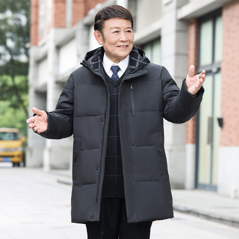 奥莱正品清仓中老年羽绒服加厚男