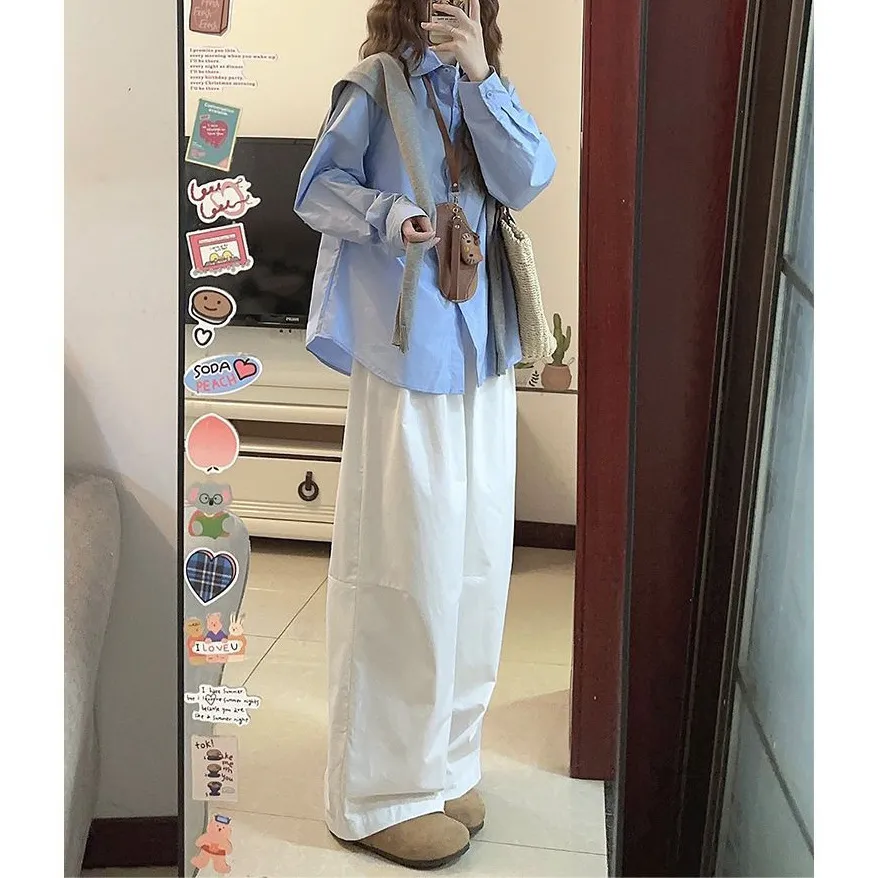 纯色披肩翻领长袖衬衫女秋季2025新款韩版茶系穿搭高级感防晒衬衣