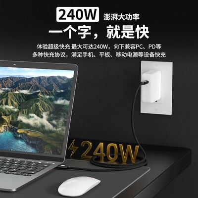 蓝富士USB3.2PD240W双Type-C线