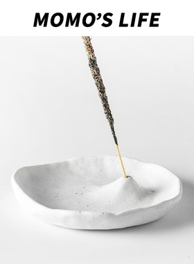 手捏侘寂风线香托盘家用室内香插香薰小众中古高级创意香盘香托