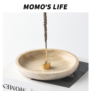 黄洞石香插香座香托侘寂风线香底座ins桌面香薰摆件创意送礼礼物