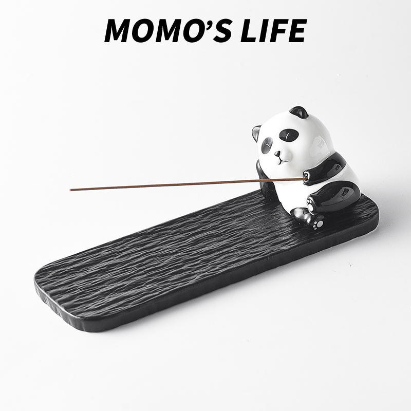 可爱中式手作熊猫线香创意桌面