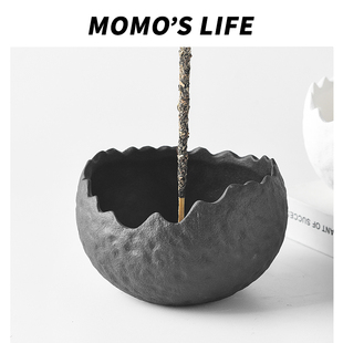 侘寂风香插创意线香底座点香器高级感香盘香托香座桌面小香炉摆件