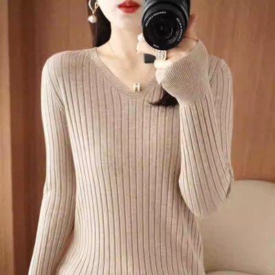 2025秋冬新款安迪绒针织打底毛衣修身显瘦内搭宽松针织衫