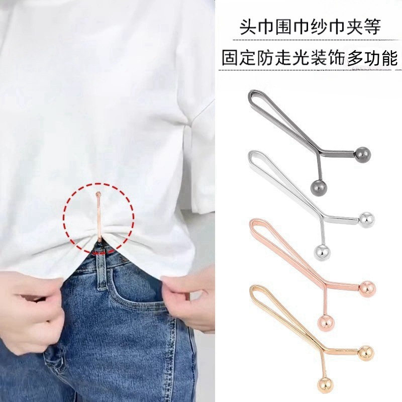 女士专用头巾丝巾纱巾固定夹防袖