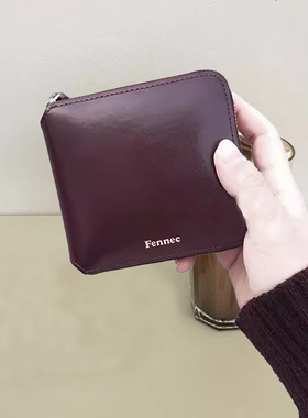 钱包女短款真皮2024新款韩国Fennec卡包ins风小众设计感零钱包小