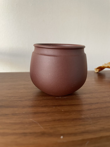 宜兴手工紫砂主人杯圆缸杯单杯老紫泥杯品茗纯功夫茶具60cc