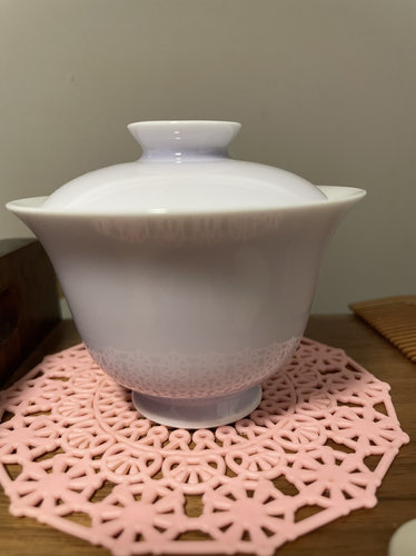 景德镇浅紫色陶瓷盖碗泡茶器高温颜色釉二才元宝盖碗110cc特惠价