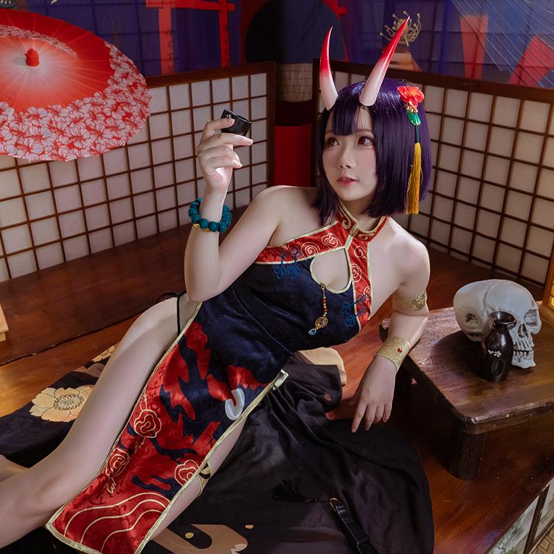 现货fate/grand order fgo酒吞童子cos旗袍性感cosplay服装女