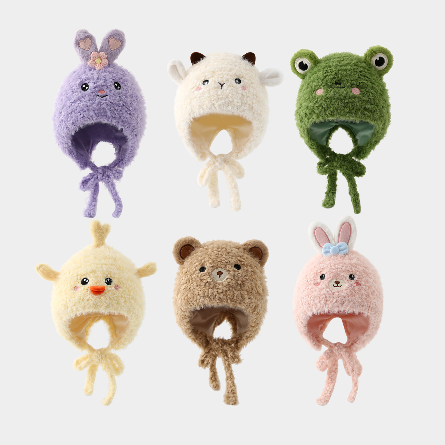 儿童宝宝卡通可爱毛绒护耳套头帽