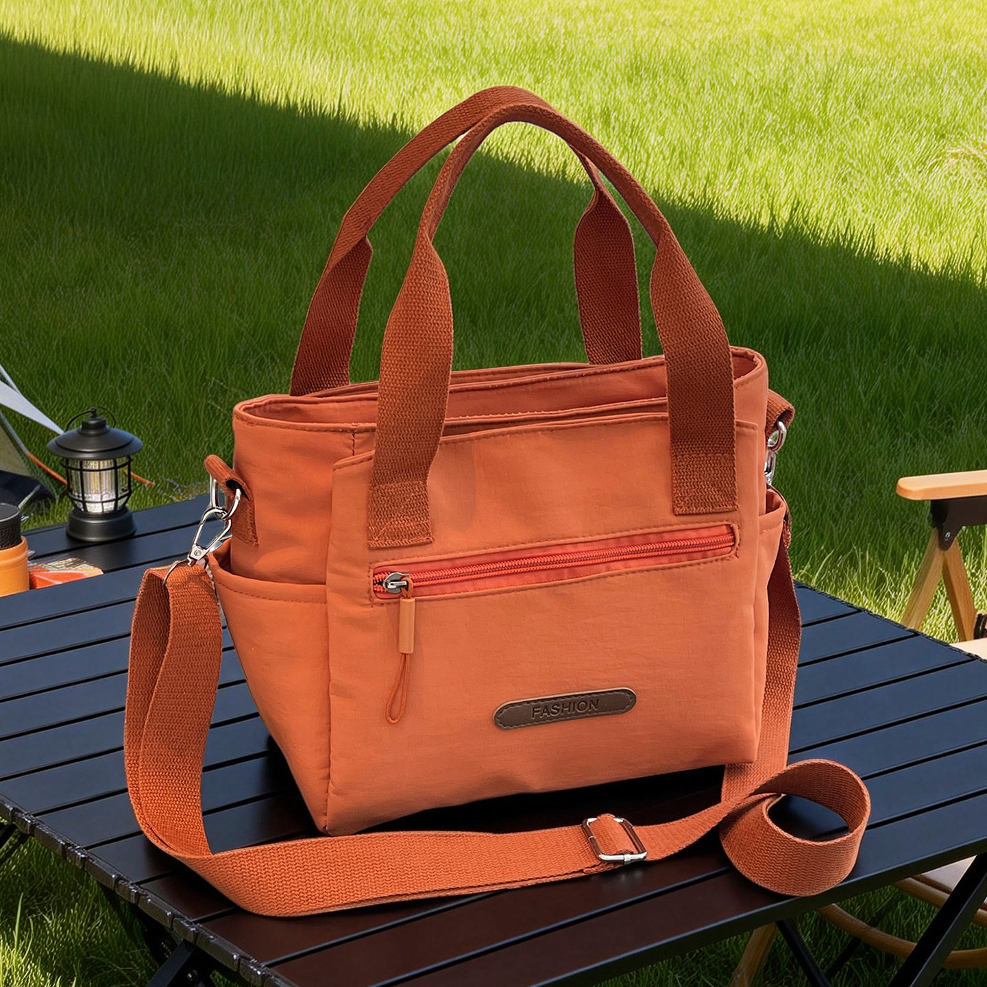 2026新款大容量休闲女包手提斜挎包多拉链通勤托特包休闲简约风