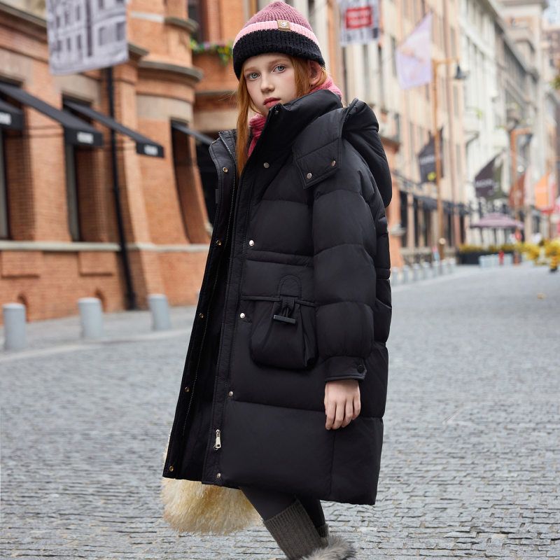 女童羽绒服中长款2025新款洋气