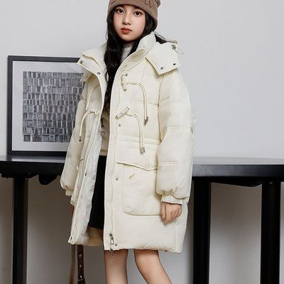 厂家直销女童羽绒服儿童中长款