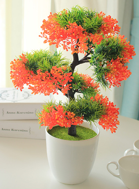 仿真花客厅塑料小盆景酒柜装饰品