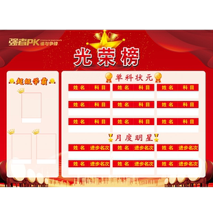 定制高中初中教室布置班级光荣榜英雄榜荣誉墙单科状元挂图墙贴画