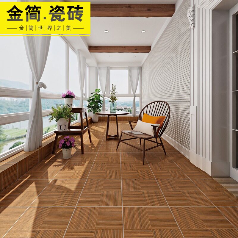 别墅庭院露天阳台地砖仿木地板砖露台瓷砖防滑耐磨室外户外木纹砖