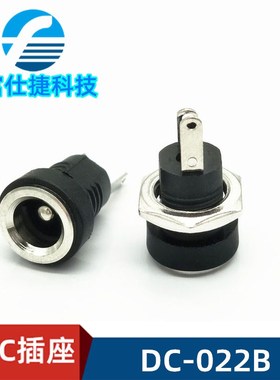 厂家新型实用圆形全铜2脚5.5*2.0带螺母DC母座DC-022B插座