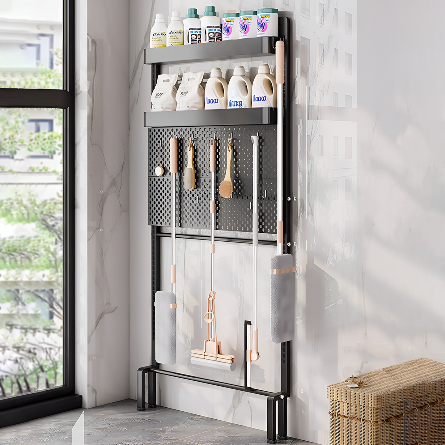 门后收纳架靠墙侧面夹缝置物架子