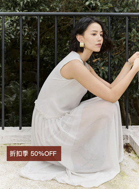 【断码清仓5折】简约拼接设计款通勤OL无袖宽松H版