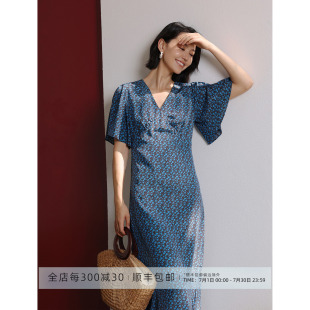 芝美日禾 16姆米双绉真丝设计感A摆分割小个子伞裙茶歇裙