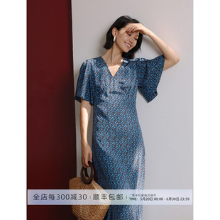 芝美日禾 16姆米双绉真丝设计感A摆分割小个子伞裙茶歇裙