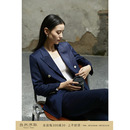 两件套小个子高级气质职业装 芝美日禾 女裤 套装 午夜蓝双排扣西装