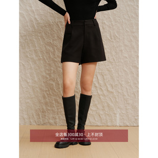 短裤 ROW极简都市通勤百搭黑色高腰羊毛西装 基础法则 芝美日禾