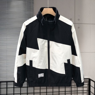 高级感痞帅夹克外套男潮牌休闲男装2025秋季新款男士立领高端上衣