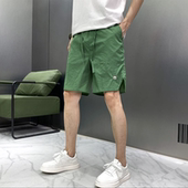 新款 时尚 男士 夏季 速干短裤 潮牌直筒休闲冰丝运动五分裤 百搭沙滩裤