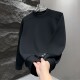 高端休闲长袖 秋季 纽扣设计简约套头上衣时尚 潮牌个性 纯色卫衣男士