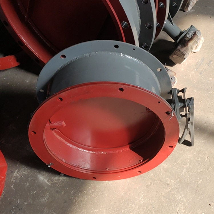 通风管道手动蝶阀 法兰式碳钢圆形调风阀 烟道高温手柄式通风蝶阀