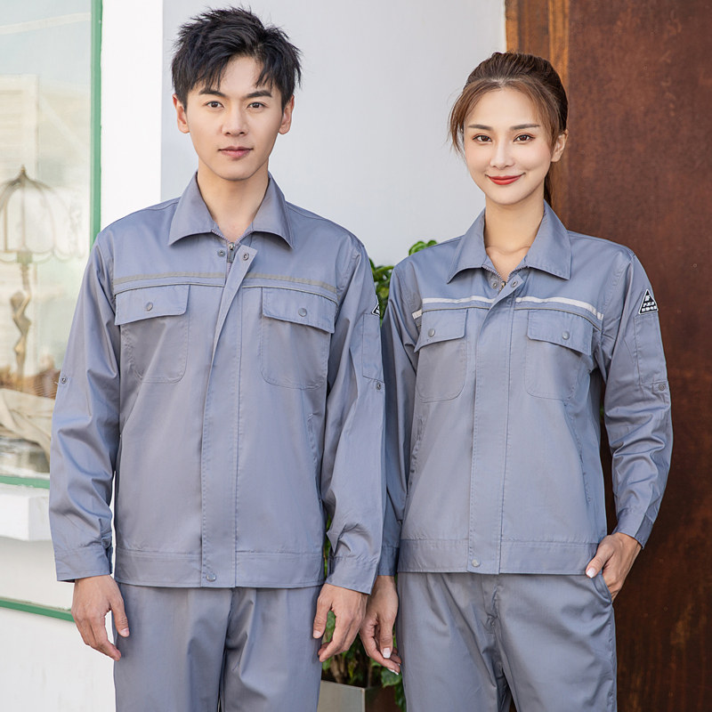 春夏短袖薄款防静电工作服套装男定制长袖反光条电工工厂机修服女