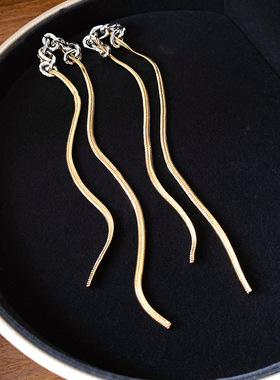 银针韩系链条长款流苏耳环个性冷淡风简约耳坠轻奢高级感耳饰