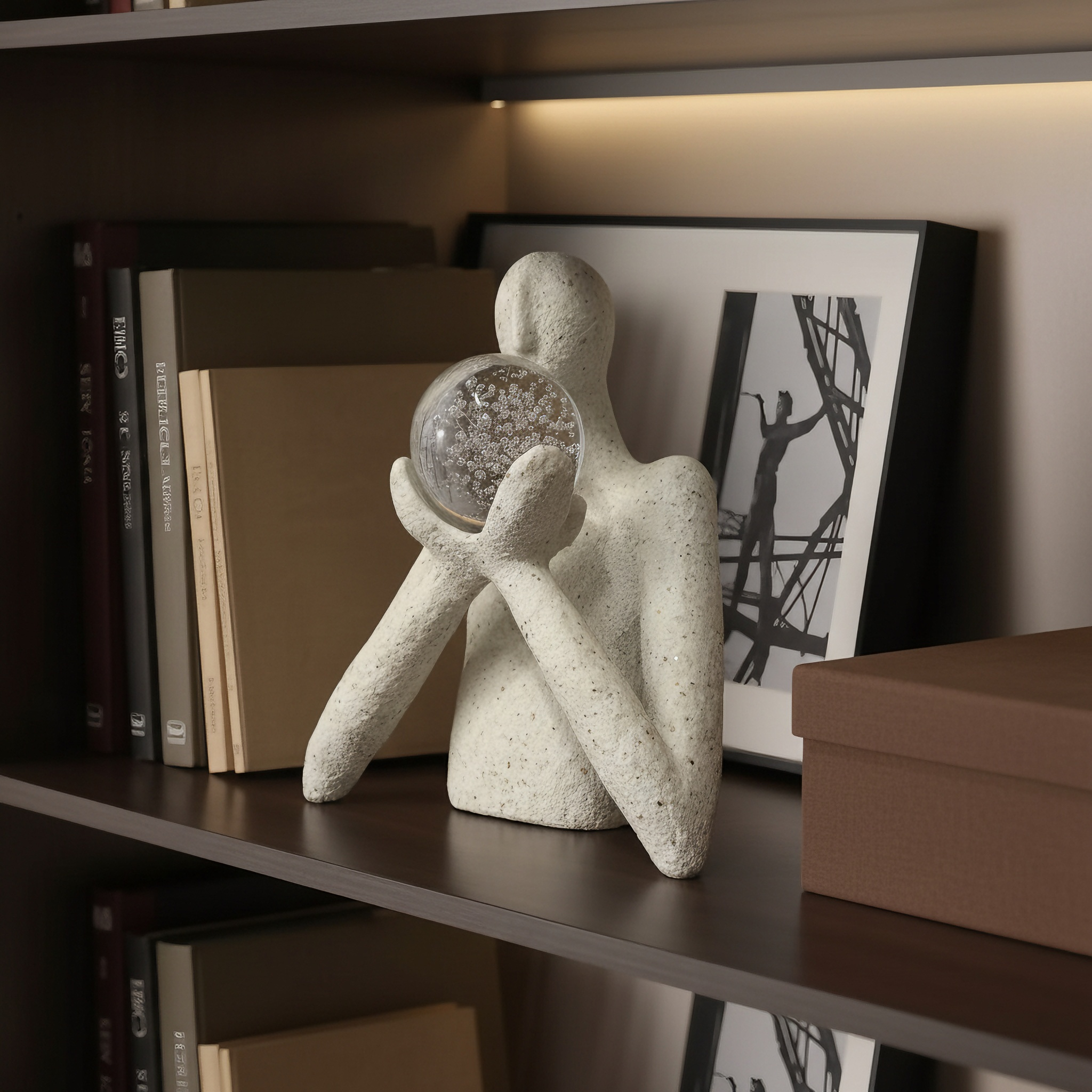 创意人物造型桌面摆件玻璃球装饰高级感小众潮玩摆件,家居饰品,桌面摆件,淘宝优惠券,粉丝福利购,淘宝优惠卷