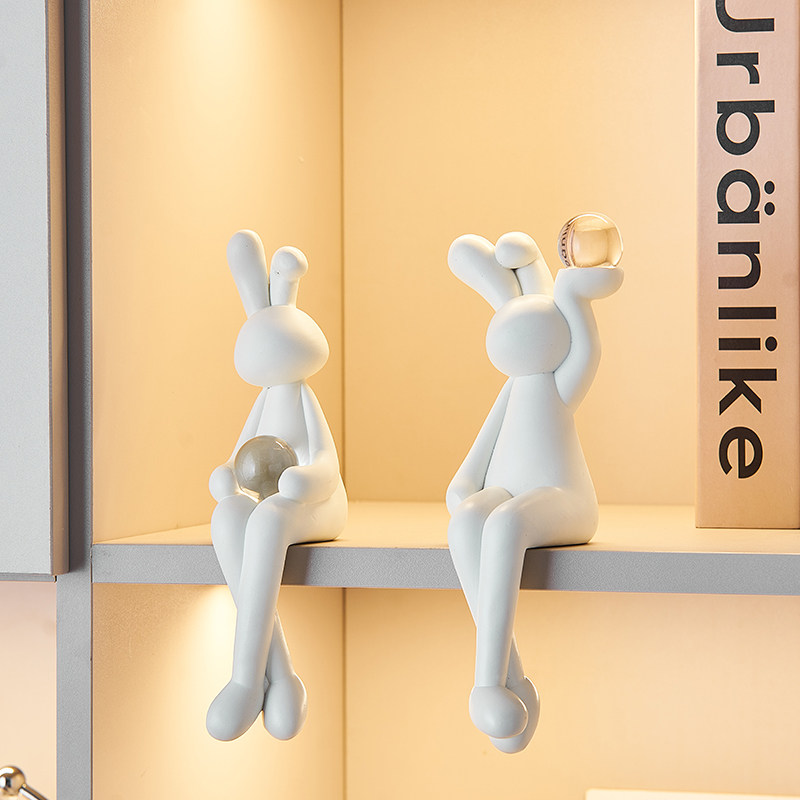 卡通坐姿坐式兔子艺术吊脚摆件家居客厅电视柜装饰品高级设计感,3C数码配件,USB多功能数码宝,淘宝优惠券,粉丝福利购,淘宝优惠卷