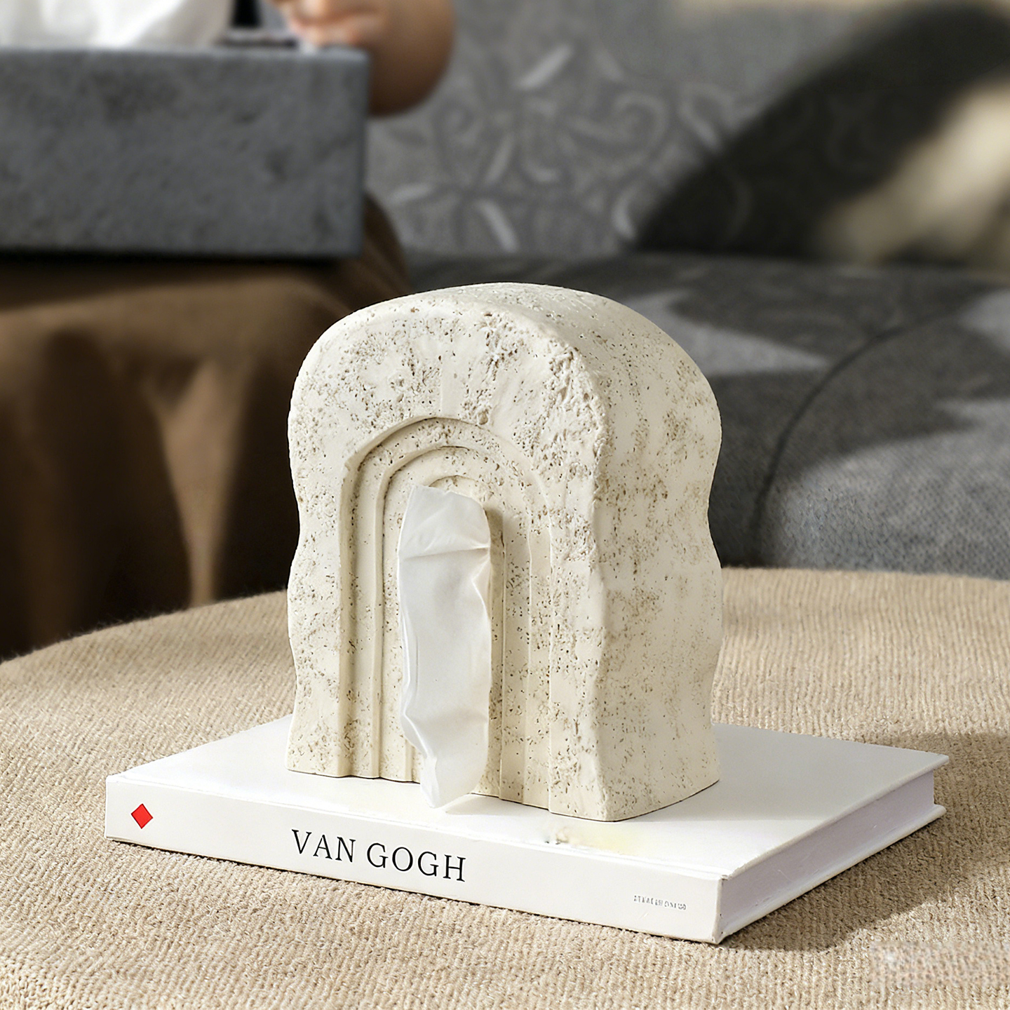 仿石头高颜值纸巾盒摆件