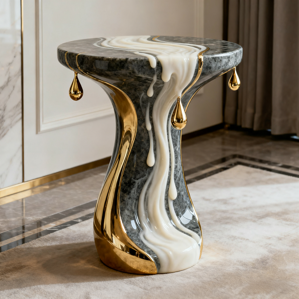 现代简约创意大理石纹陶瓷摆盘