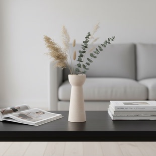 现代简约天然石材花瓶摆件客厅茶几桌面轻奢软装饰品