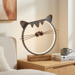 可爱猫咪造型台灯LED发光桌面摆件创意装 饰灯具