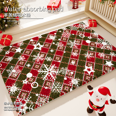 圣诞装饰仿羊绒浴室地垫吸水脚垫
