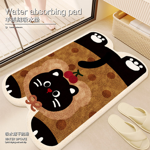 仿羊绒浴室防滑地垫吸水门口脚垫