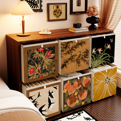 2026新款中古风家用收纳箱可折叠