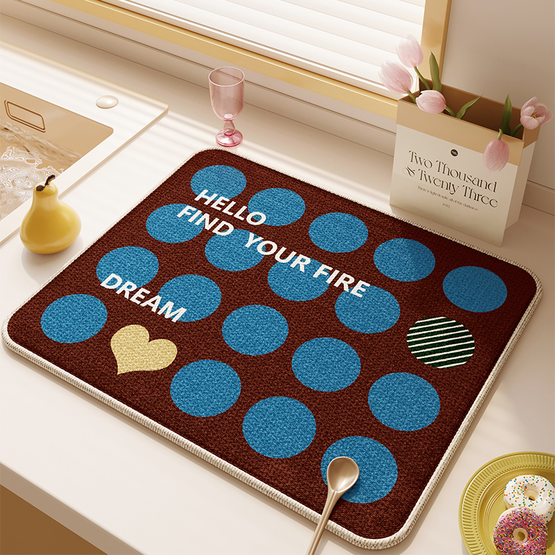 包豪斯风格厨房沥水垫台面吸水