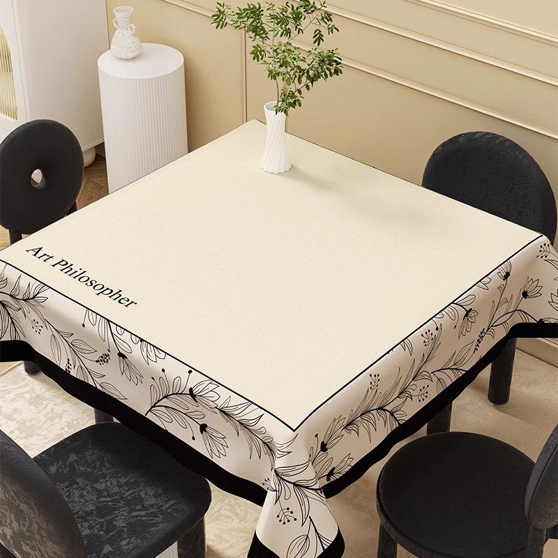 正方形桌布防水防油防烫免洗高级感奶油风餐桌布家用PVC茶几桌布,居家布艺,桌布,淘宝优惠券,粉丝福利购,淘宝优惠卷