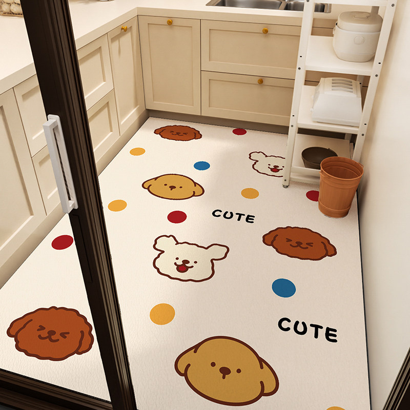 厨房满铺地垫皮革防水防滑防油免洗门口卡通耐脏脚垫子可裁剪地毯,居家布艺,厨房地垫,淘宝优惠券,粉丝福利购,淘宝优惠卷