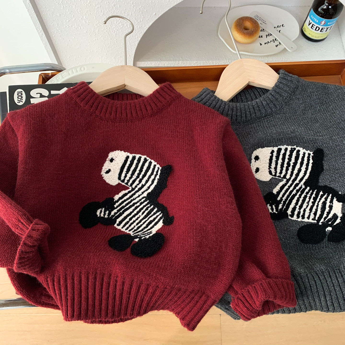 男女童卡通毛衣秋冬洋气打底衫2025新款儿童斑马刺绣毛巾绣针织衫,童装/婴儿装/亲子装,毛衣/针织衫,淘宝优惠券,粉丝福利购,淘宝优惠卷