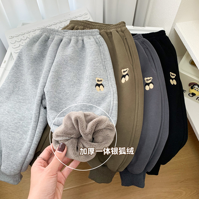 小童宝宝冬季休闲裤柔软加绒卫裤