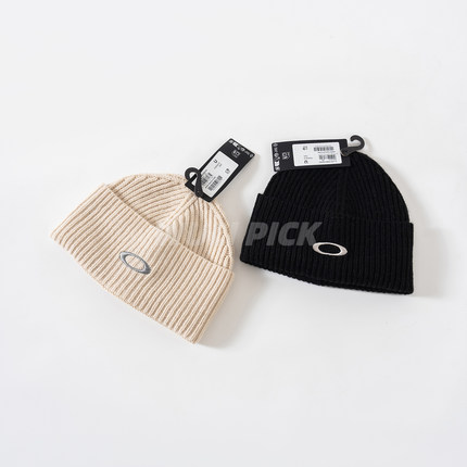 现货Oakley欧克利 Ellipse Ribbed Beanie羊毛混纺logo刺绣冷帽