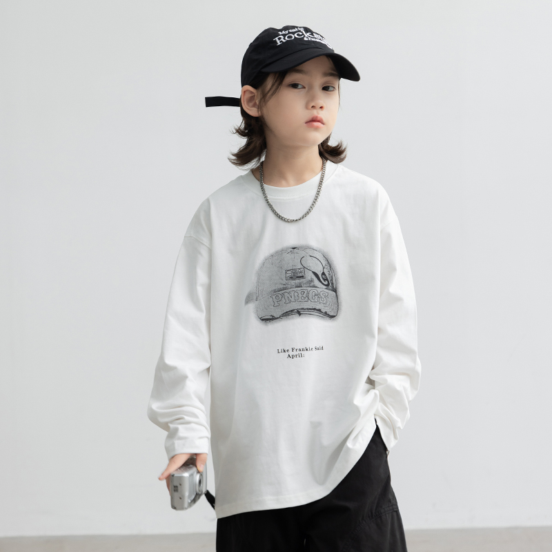 男童长袖T恤春秋款2025新款儿童秋装打底衫大男孩秋季薄款卫衣潮