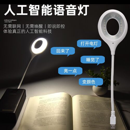LED智能语音控制小夜灯usb台灯护眼柔光婴儿喂奶宿舍卧室床头灯